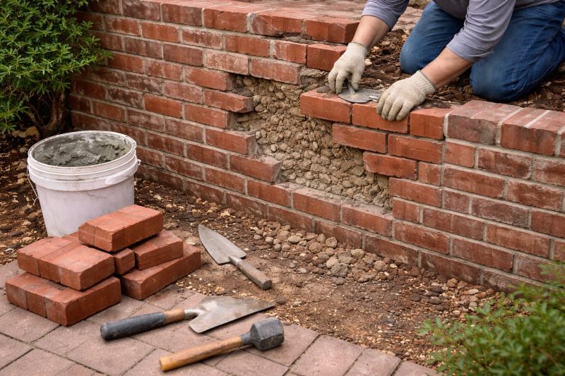 Brick Retaining Wall Repair in Volusia County, FL
