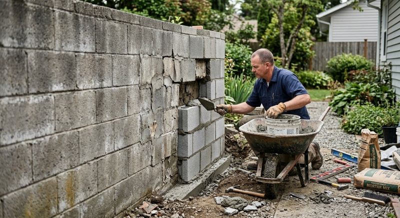 Cinder Block Wall Repair in Volusia County, FL