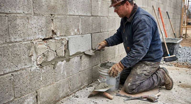 Cinder Block Wall Repair in New Smyrna Beach, FL