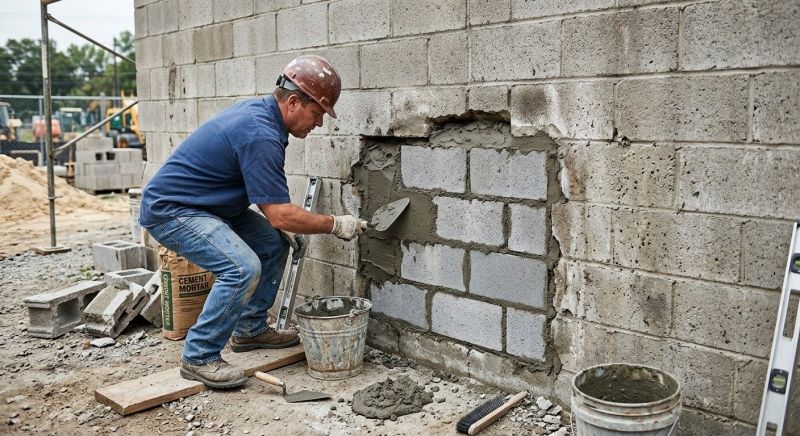 Cinder Block Wall Repair in Ormond Beach, FL